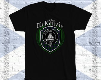 Clan McKenzie Tartan T-Shirt, Scottish McKenzie Tshirt, McKenzie Last Name, McKenzie Tartan, McKenzie Crest, McKenzie Clan Crest Badge