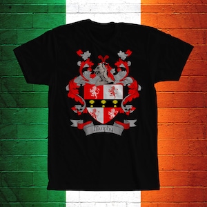 Murphy Family Crest T- Shirt, Murphy Coat of Arms, Murphy Shirt, Murphy Family Name, Irish Surname Gift, Murphy Surname, Irish Gifts