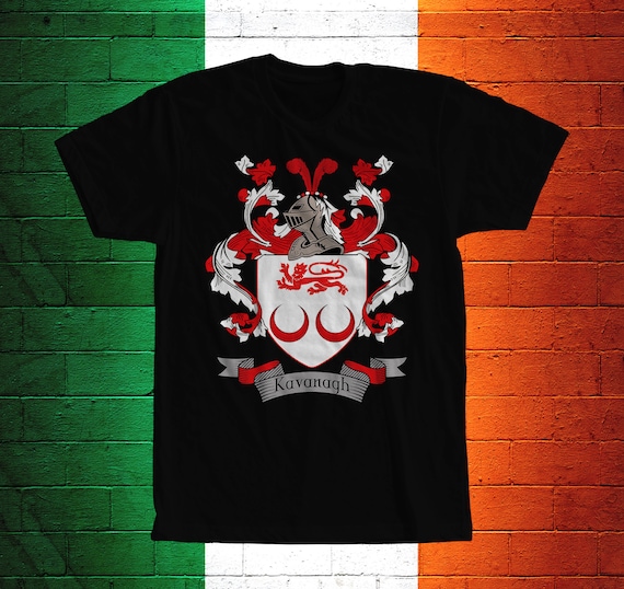 Kavanagh Family Crest T Shirt Kavanagh Coat of Arms Kavanagh Shirt Kavanagh Family Name Irish Surname Gift Kavanagh Surname Irish Gift Etsy