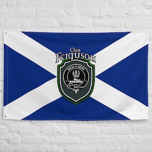 Clan Ferguson Scottish Family Crest, Scotland Flag | Scottish gifts for the home | Scottish Ferguson Clan Flag