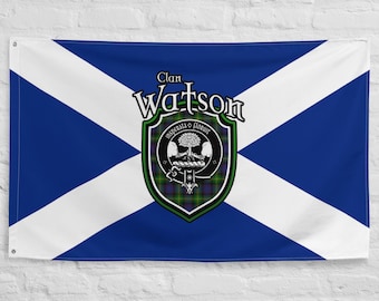 Clan Watson Scottish Family Crest, Scotland Flag | Scottish gifts for the home | Scottish Watson Clan Flag