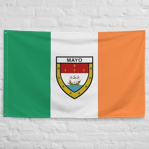 Mayo County Coat of Arms Ireland Flag | Mayo Crest Flag | Ireland Flag 3&#39;x5&#39;