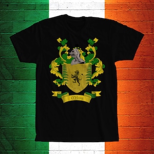 O&#39;Hara Family Crest T- Shirt, O&#39;Hara Coat of Arms, O&#39;Hara Shirt, O&#39;Hara Family Name, Irish Surname Gift, O&#39;Hara Surname, Irish Gifts