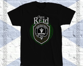 Clan Reid Tartan T-Shirt, Scottish Reid Tshirt, Reid Last Name, Reid Family Name, Reid Tartan, Reid Crest, Reid Clan Crest Badge