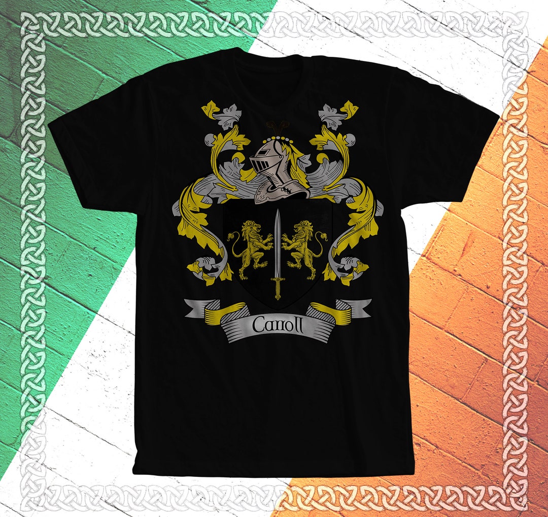 Carroll Family Crest T Shirt Carroll Coat of Arms Carroll Etsy