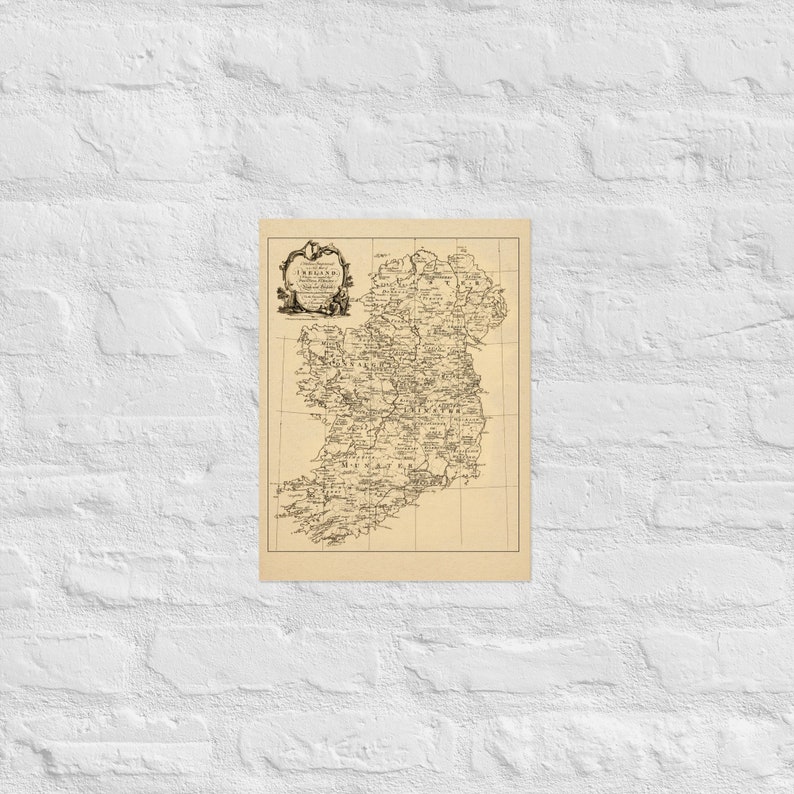 Irish Surname Map 1795 Vintage Irish Maps Antique Irish Family Surnames