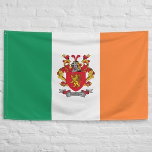 Hartigan Irish Coat of Arms Family Crest Ireland Flag | Irish gifts for the home