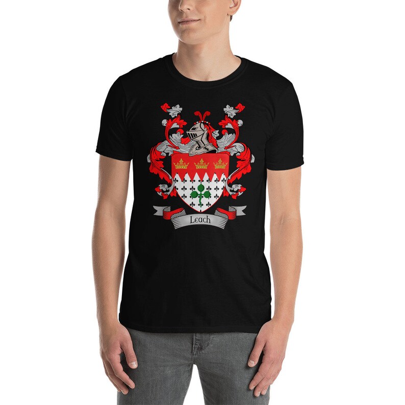 leach-family-crest-t-shirt-leach-coat-of-arms-leach-shirt-leach