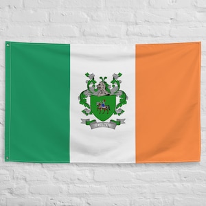 Caffrey Family Crest Ireland Flag, Caffrey Coat of Arms, Caffrey Irish Flag, Caffrey Family Name, Irish Surname Gift, Irish Gifts