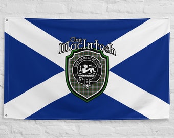 Clan MacIntosh Scottish Family Crest, Vlag van Schotland | Schotse cadeaus voor thuis | Schotse MacIntosh Clan Vlag