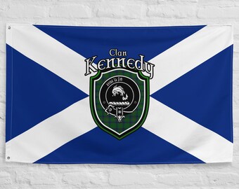 Clan Kennedy Scottish Family Crest, Scotland Flag | Scottish gifts for the home | Scottish Kennedy Clan Flag