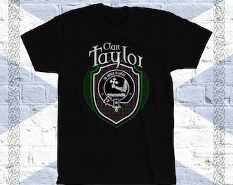 Clan Taylor Tartan T-Shirt, Scottish Taylor Tshirt, Taylor Last Name, Taylor Family Name, Taylor Tartan, Taylor Crest, Taylor Clan Crest