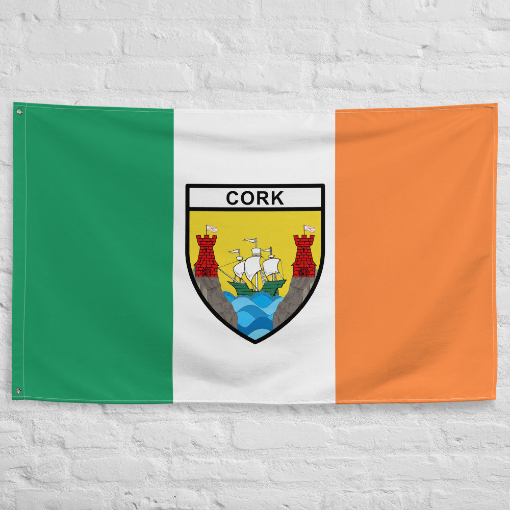 Cork County Coat of Arms Ireland Flag Cork Crest Flag Ireland Flag 3'x5