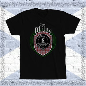 Clan Milne Tartan T-Shirt, Scottish Milne Tshirt, Milne Last Name, Milne Tartan, Milne Crest, Milne Clan Crest Badge