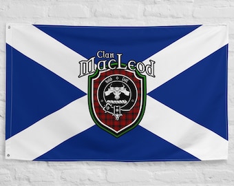 Clan MacLeod Scottish Family Crest, Scotland Flag / Regali scozzesi per la casa / Scottish MacLeod Clan Flag