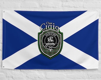 Clan Craig skotsk familjevapen, Skottlands flagga | Skotska presenter till hemmet | Skotsk Craig-klanflagga