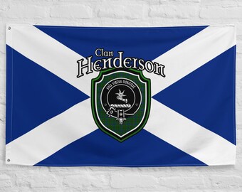 Clan Henderson Scottish Family Crest, Scotland Flag | Scottish gifts for the home | Scottish Henderson Clan Flag