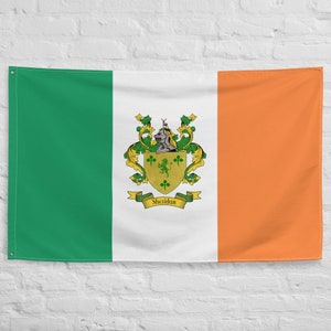 Sheridan Irish Coat of Arms Family Crest Ireland Flag | Irish gifts for the home