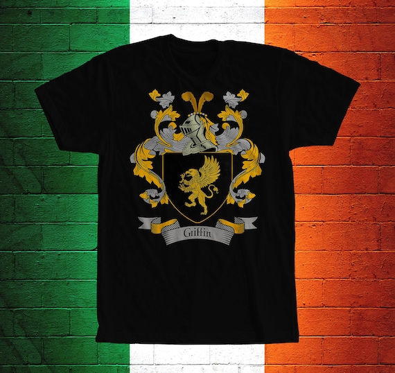 Griffin Family Crest T Shirt, Griffin Coat of Arms, Griffin Shirt, Griffin  Family Name, Irish Surname Gift, Griffin Surname, Irish Gifts 