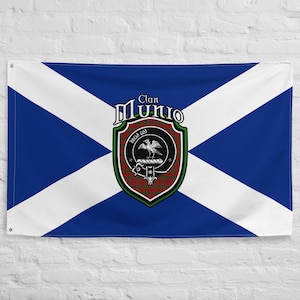 Clan Munro Scottish Family Crest, Scotland Flag | Scottish gifts for the home | Scottish Munro Clan Flag