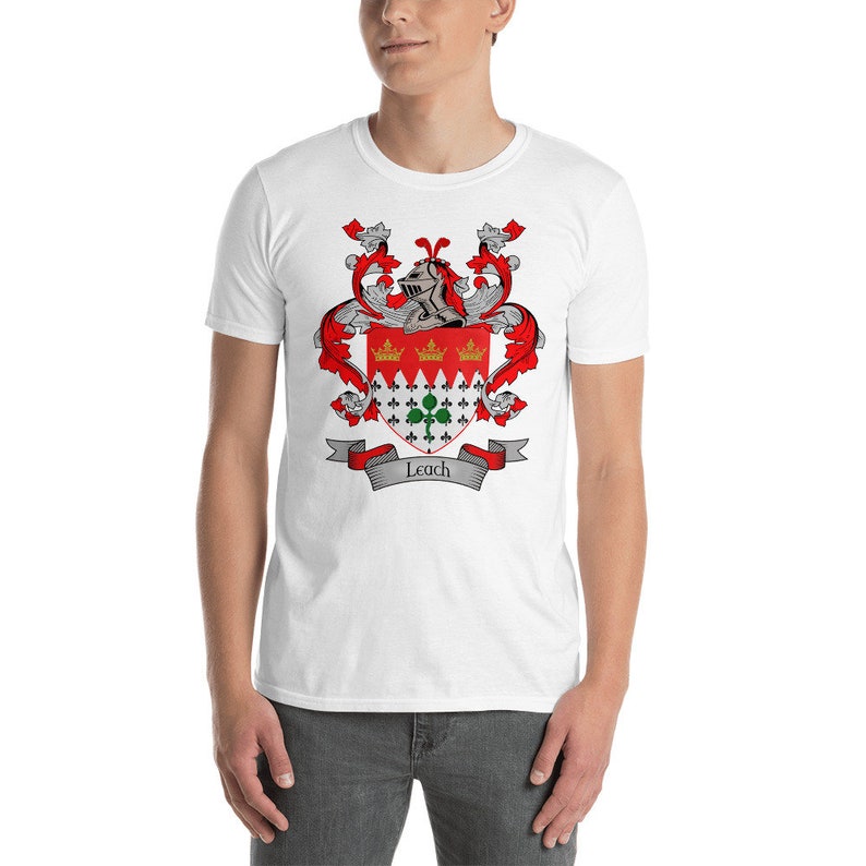 Leach Family Crest T Shirt Leach Coat Of Arms Leach Shirt Leach 