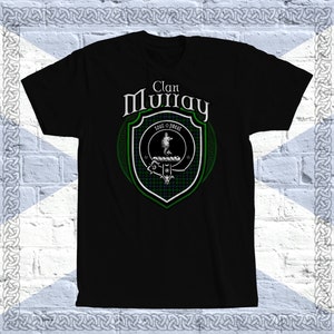 Clan Murray Tartan T-Shirt, Scottish Murray Tshirt, Murray Last Name, Murray Family Name, Murray Tartan, Murray Crest, Murray Clan Crest