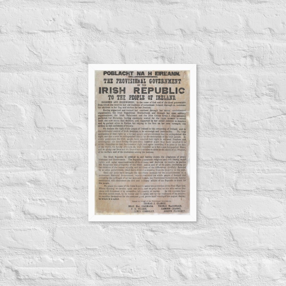 Irish Proclamation Framed Poster - 1916 Easter Rising Republic of ...