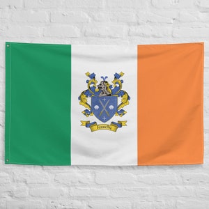 Fennelly Irish Coat of Arms Family Crest Ireland Flag | Irish gifts for the home