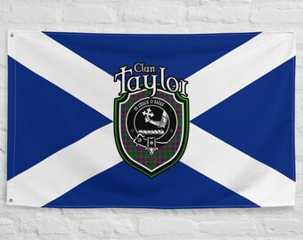 Clan Taylor Scottish Family Crest, Scotland Flag | Scottish gifts for the home | Scottish Taylor Clan Flag