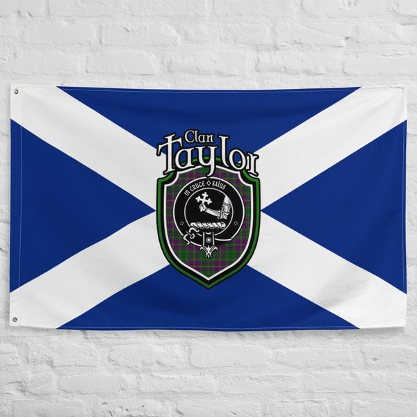 Clan Taylor Scottish Family Crest, Scotland Flag | Scottish gifts for the home | Scottish Taylor Clan Flag