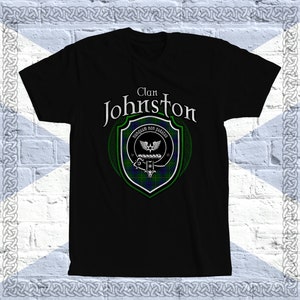 Clan Johnston Tartan T-Shirt, Scottish Johnston Tshirt, Johnston Last Name, Johnston Tartan, Johnston Crest, Johnston Clan Crest Badge