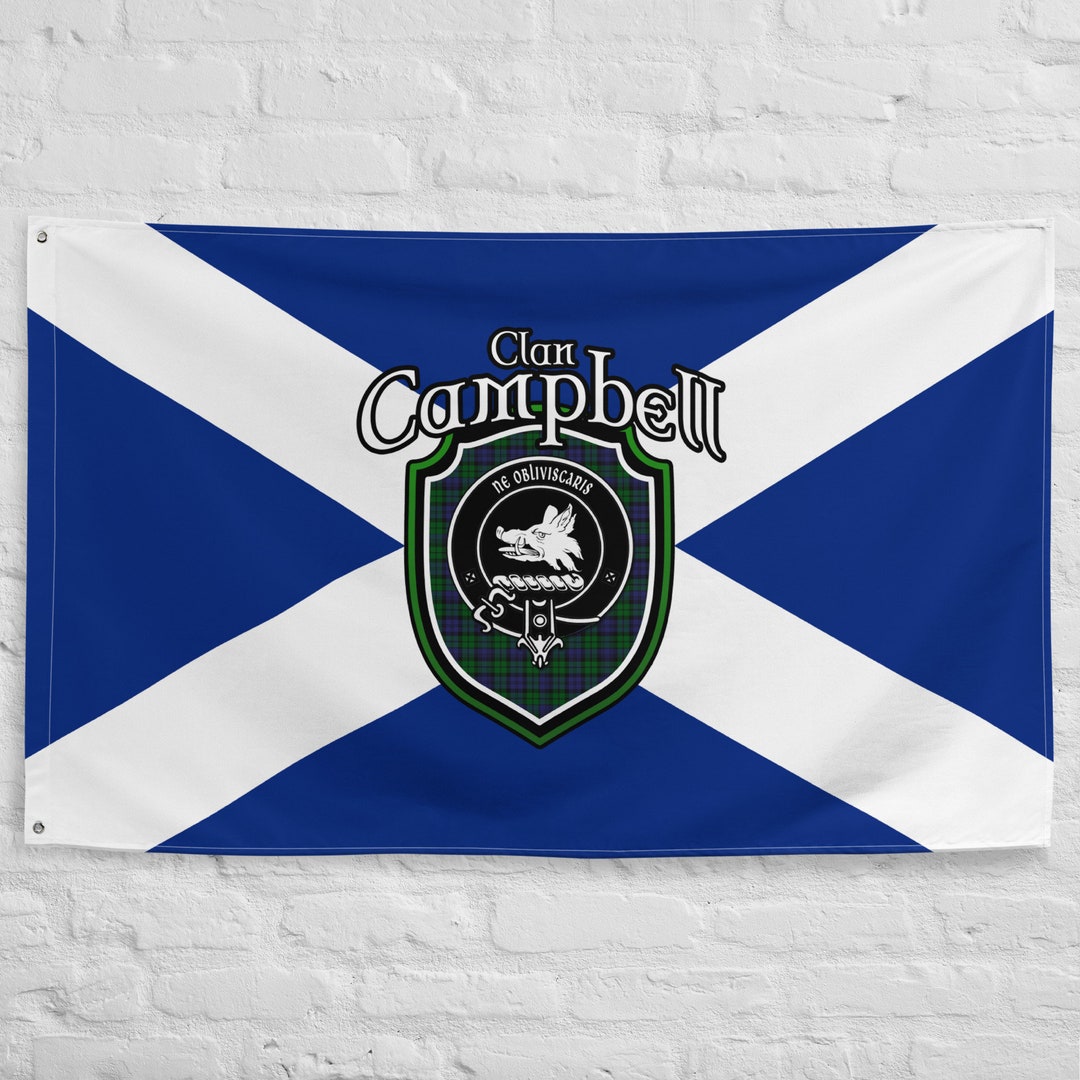 Clan Campbell Scottish Family Crest, Scotland Flag Scottish Gifts for