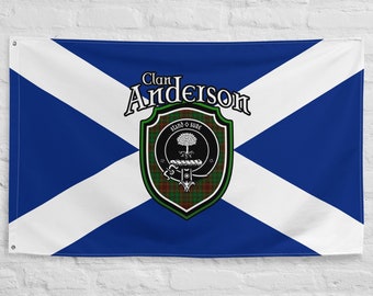 Clan Anderson Schottisches Familien wappen, Schottland Flagge | Schottische Geschenke für die Wohnung | Schottische Anderson Clan Flagge