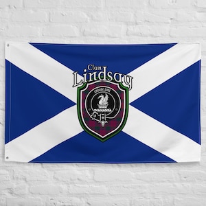 Clan Lindsay Scottish Family Crest, Scotland Flag | Scottish gifts for the home | Scottish Lindsay Clan Flag