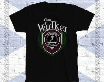 Clan Walker Tartan T-Shirt, Scottish Walker Tee, Walker Last Name, Walker Family Name,Walker Tartan, Walker Crest, Walker Clan Crest Badge