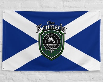 Clan Kennedy Scottish Family Crest, Scotland Flag | Scottish gifts for the home | Scottish Kennedy Clan Flag