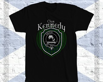 Clan Kennedy Tartan T-Shirt, Scottish Kennedy Tshirt, Kennedy Last Name, Kennedy Tartan, Kennedy Crest, Kennedy Clan Crest Badge