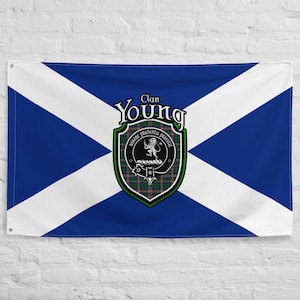 Clan Young Scottish Family Crest, Scotland Flag | Scottish gifts for the home | Scottish Young Clan Flag