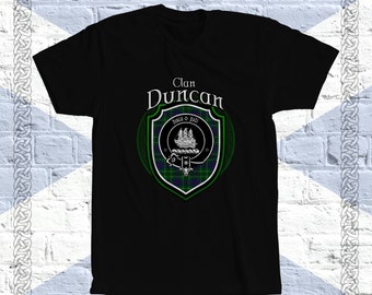 Clan Duncan Tartan T-Shirt, Scottish Duncan Tshirt, Duncan Last Name, Duncan Tartan, Duncan Crest, Duncan Clan Crest Badge