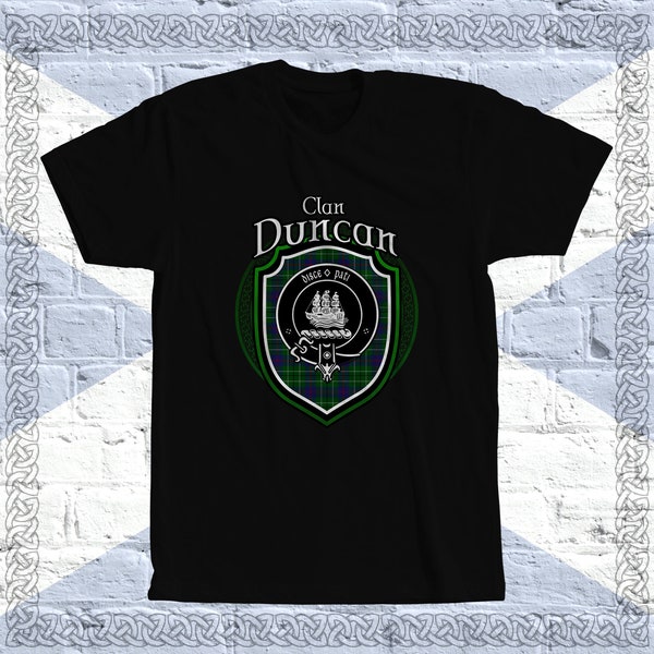 Clan Duncan Tartan T-Shirt, Scottish Duncan Tshirt, Duncan Last Name, Duncan Tartan, Duncan Crest, Duncan Clan Crest Badge