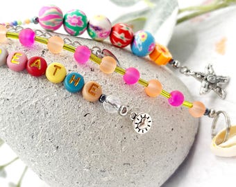 Cowrie Shell Bag Charm: Boho Keychain with Starfish & Floral Beads