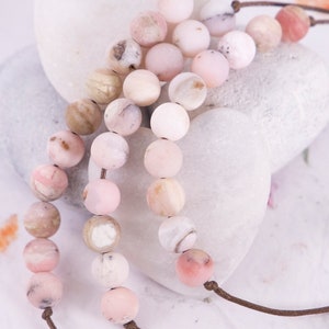 A Calming, Semi Precious, Stone  Bracelet in Peruvian, Pink Rose Opal,  Panic & Meditation, Breathe Jewellery, Gift for Mom, gift for her