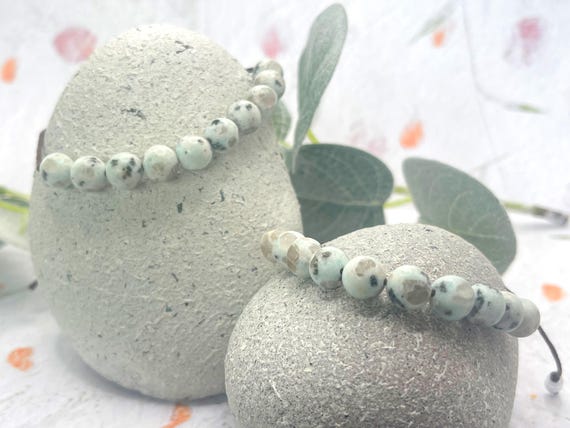 Kiwi Jasper Anxiety Bracelet: 10 Breaths Calming Meditation Aid