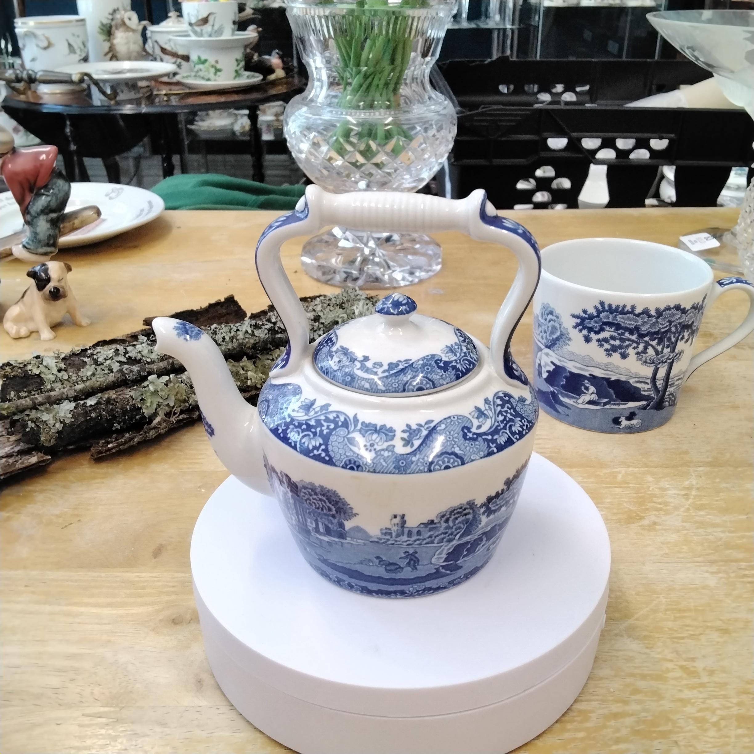 Spode Blue Italian Minature Teapot From the Cabinet Collection