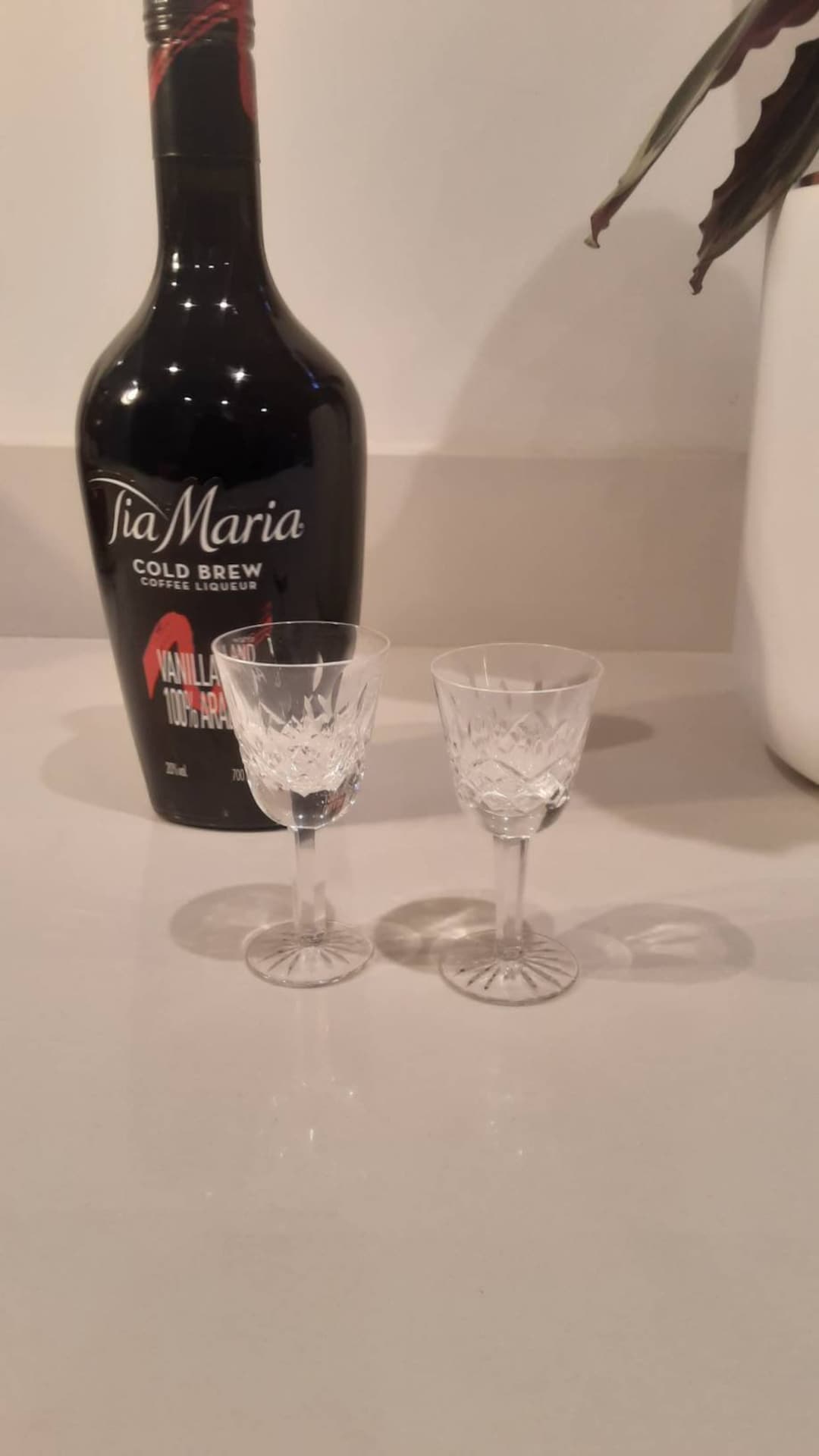 Waterford Lismore PAIR Liqueur Glasses, Backstamps Hand Blown and Cut