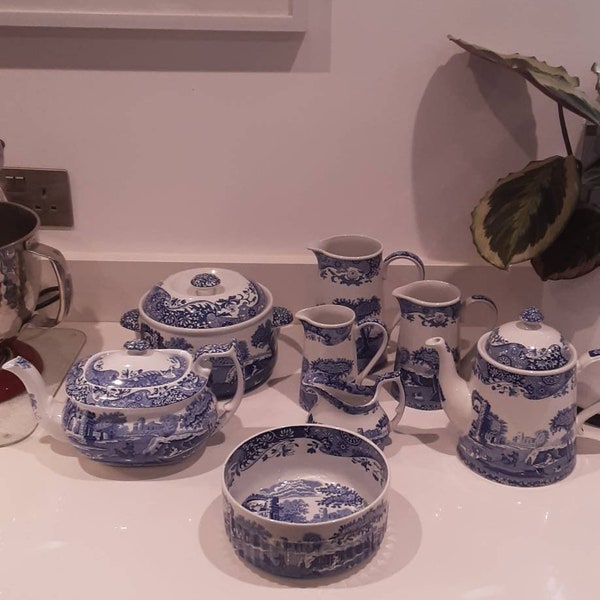 Spode Blue Italian tableware items, vitro porcelain, oven to tableware,  sold individually
