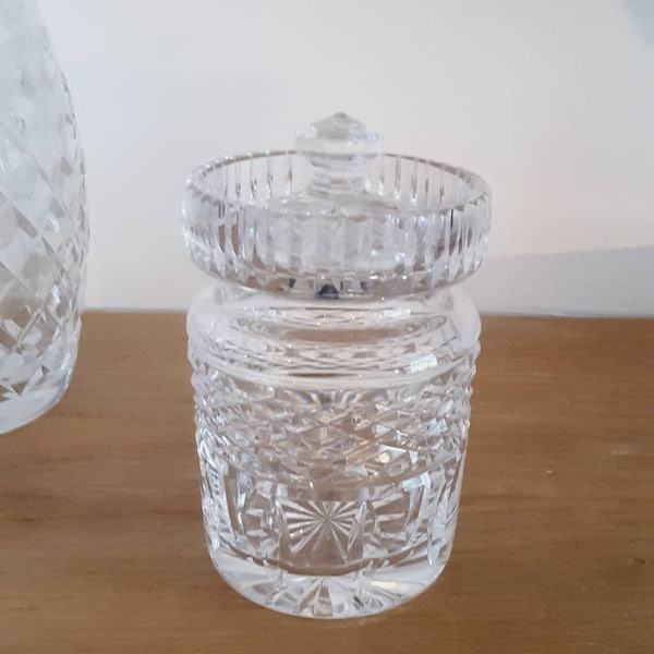 Waterford crystal covered preserve. Original hand cut full lead crystal made in Ireland . Original backstamps. Mint