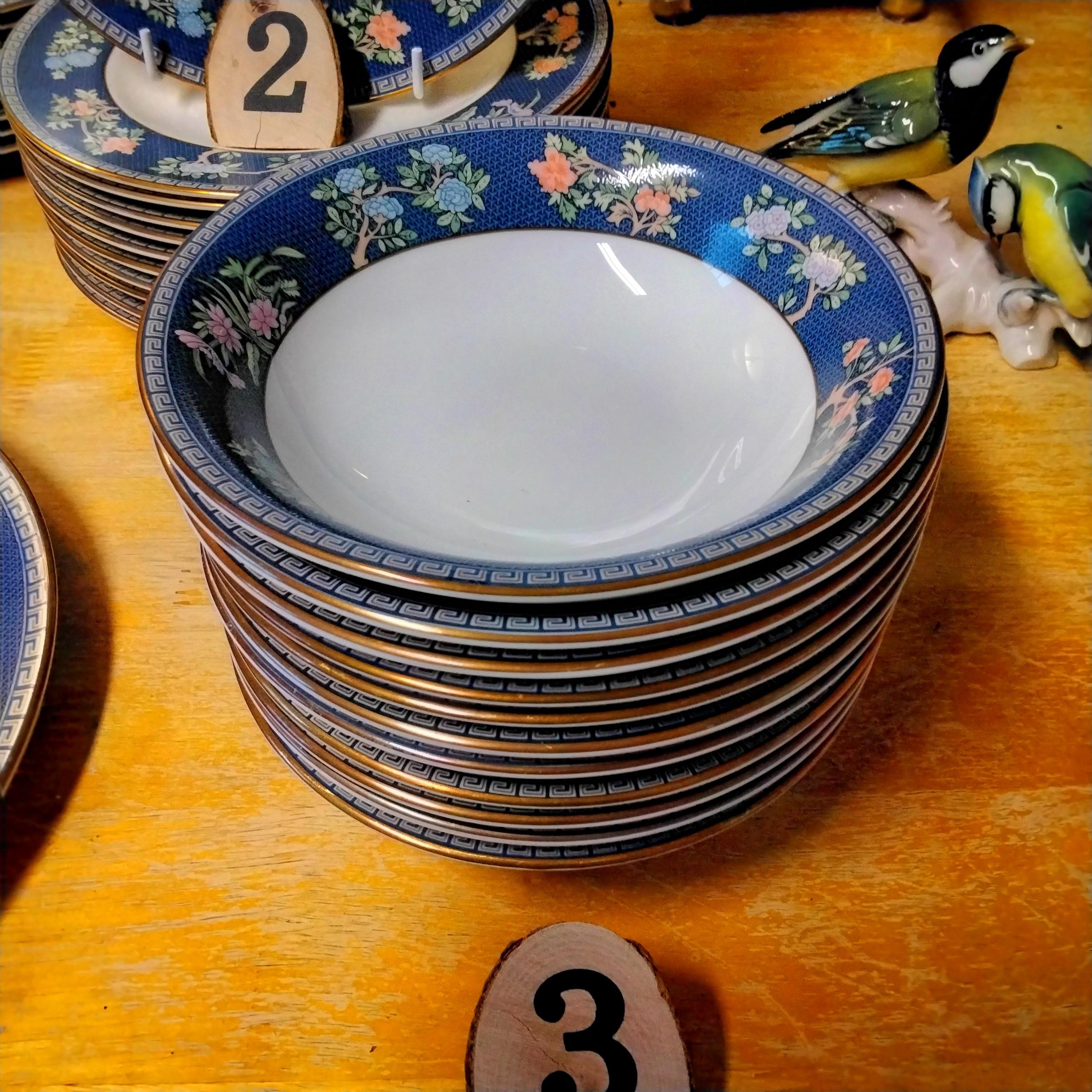 Wedgwood Blue Siam Bone China Tableware, Open Stock Vintage