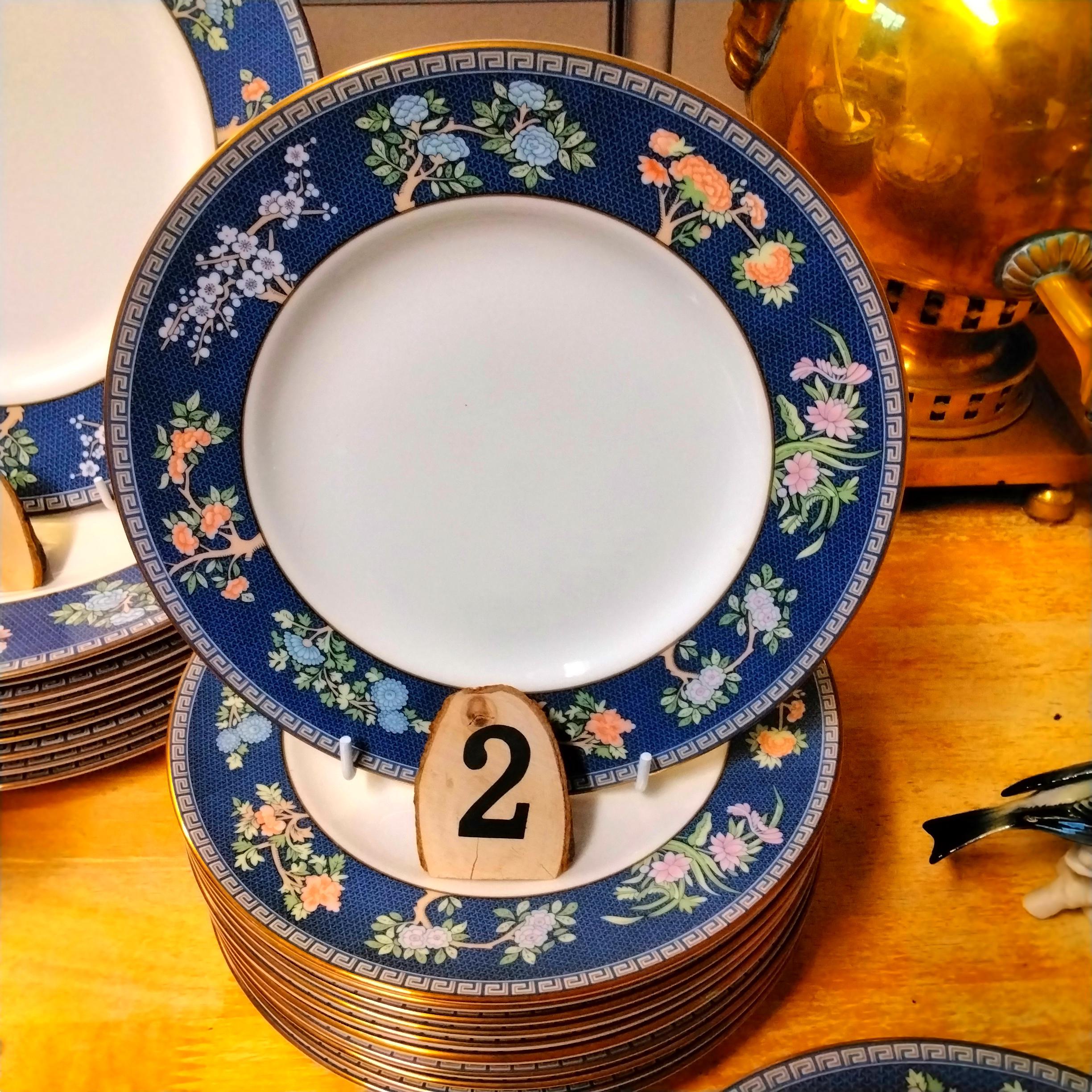 Wedgwood Blue Siam Bone China Tableware, Open Stock Vintage
