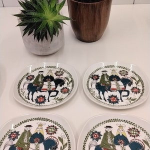 Figgjo Flint Saga, super scarce, Wedding releif pattern, norske design. Teaplate 18.5cm . Turi Gramstad Oliver. PRICE EACH. 4 available.